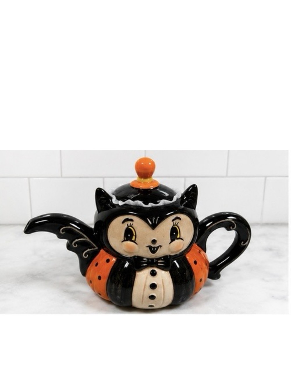 Johanna Parker Halloween 2026 Ceramic Vampire Bat Teapot Tea Pot NEW